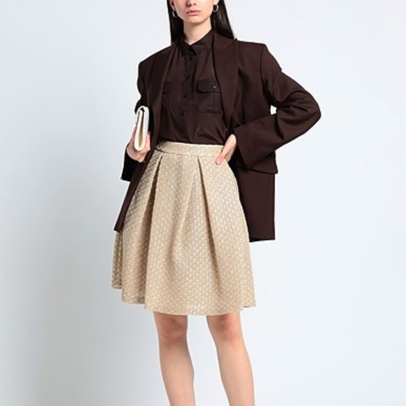 Pink Tartan gold pleated skirt Sz 2 - Picture 1 of 7